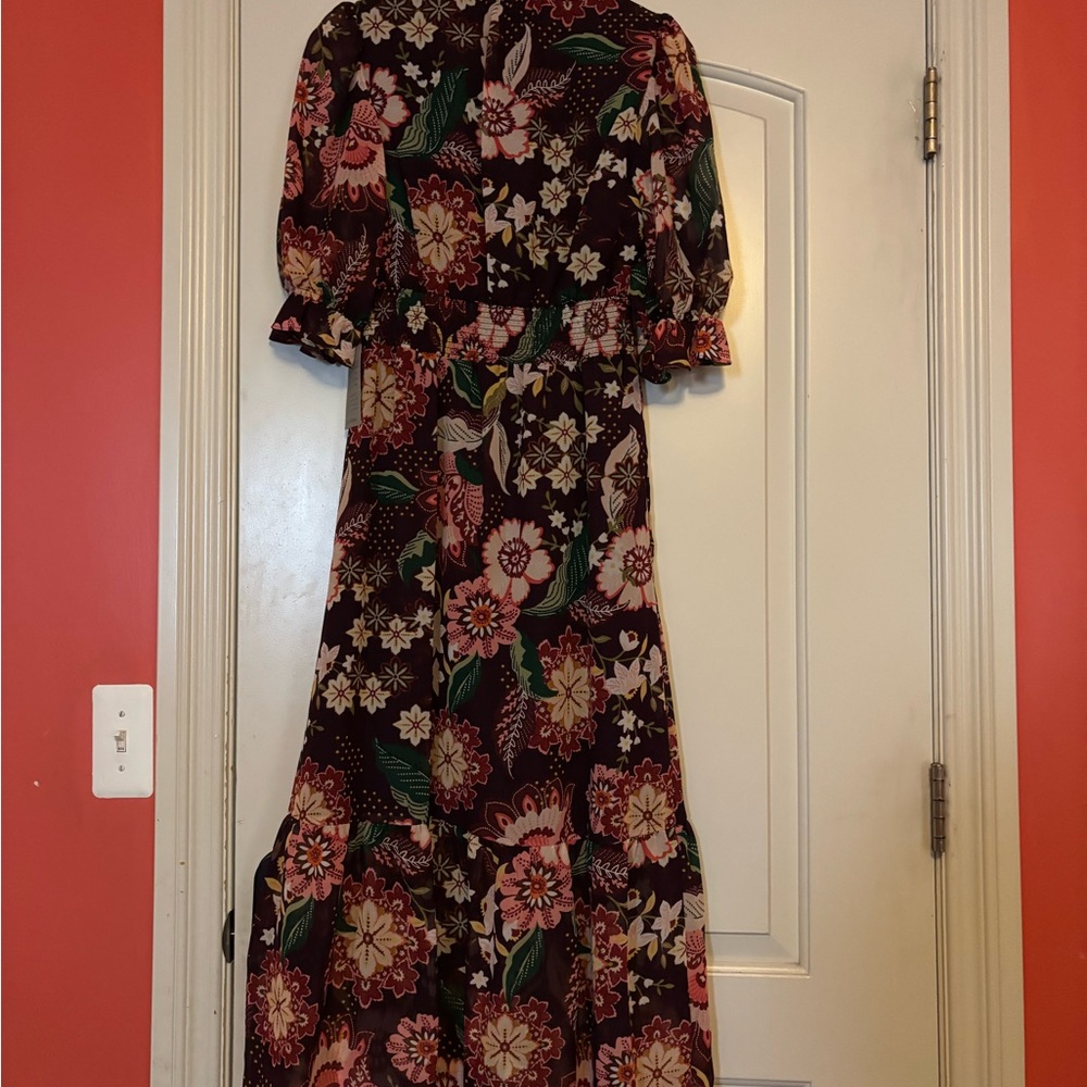 ELIZA J Floral Midi Long Sleeve Dress - Multicolor. Women’s Size 4 - Picture 5 of 9